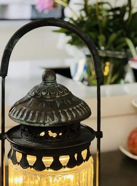 摆件户外摩洛哥风灯蜡烛台阳台布置庭院草地氛围灯花园装饰