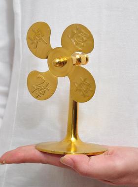 黄铜风车摆件吉祥轮八卦风水轮招财玄关办公室桌面店铺室内装饰品