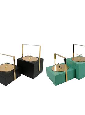 古典新中式禅意木金属提篮盒样板间样品屋展示中心酒店首饰锦盒装