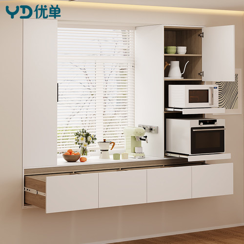 多功能飘窗餐边柜餐厅窗台储物柜定制小酒柜抽拉式电器柜2G375 - 图3