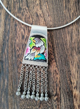 吉祥鸟刺绣项链毛衣链特色苗绣