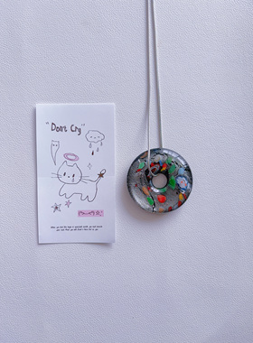 (双链 )B8 项链女配饰长款 琉璃项链 琉璃吊坠 彩色项链复古小众