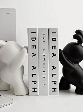 高颜值陶瓷推推兔书挡居家酒柜玄关电视柜台面装饰品学生开学礼物