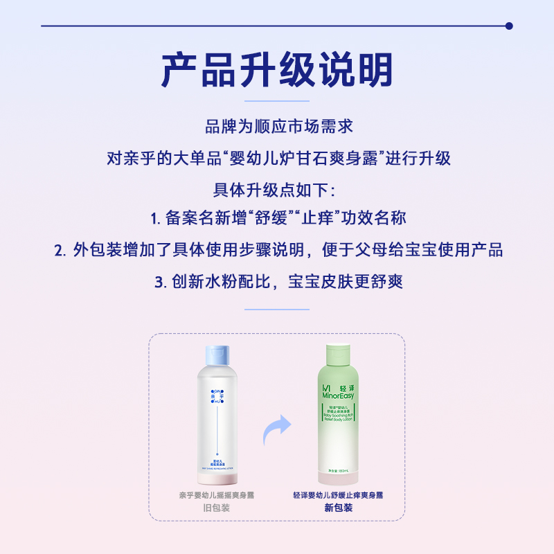 亲乎炉甘石爽身露婴儿桃子水新生宝宝痱子水液体爽身粉舒缓爽肤水