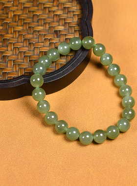 全新和田玉素圈单圈圆珠 和田玉 手串 男女同款情侣款