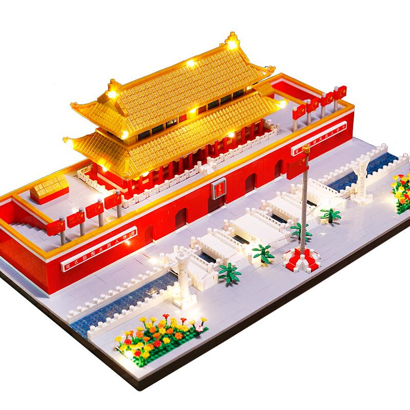 男孩子益智拼装玩具积木高难度中国天安门建筑模型儿童生日礼物女 - 图3