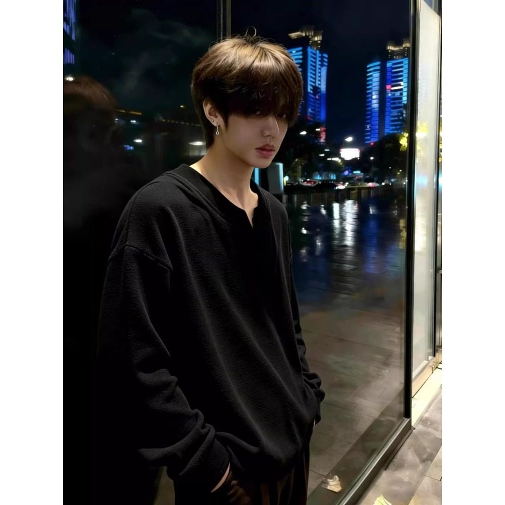 大码300斤V领德绒打底衫男冬季内搭美式痞帅正肩卫衣保暖长袖T恤,淘宝优惠券,粉丝福利购,淘宝优惠卷