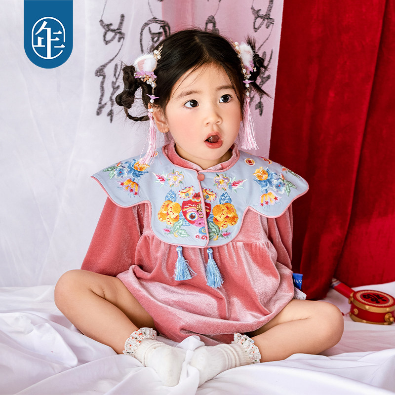 年衣婴儿连体衣周岁礼服春秋新生儿满月中国风爬爬服宝宝长袖哈衣,淘宝优惠券,粉丝福利购,淘宝优惠卷