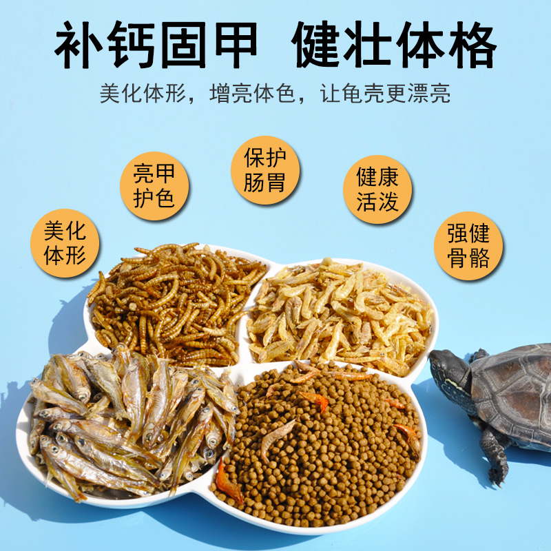 龟粮小乌龟饲料鱼干虾干幼龟开口通用巴西龟草龟龟料颗粒专用食物 - 图1