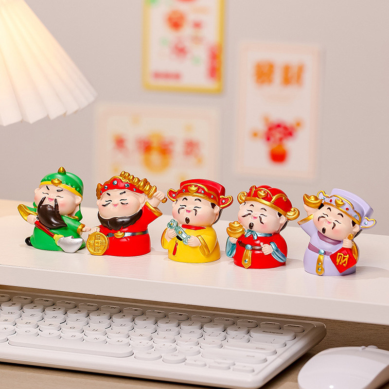 创意摆件五路财神办公室桌面装饰神仙树脂家居工艺品公仔伴手礼物,淘宝优惠券,粉丝福利购,淘宝优惠卷