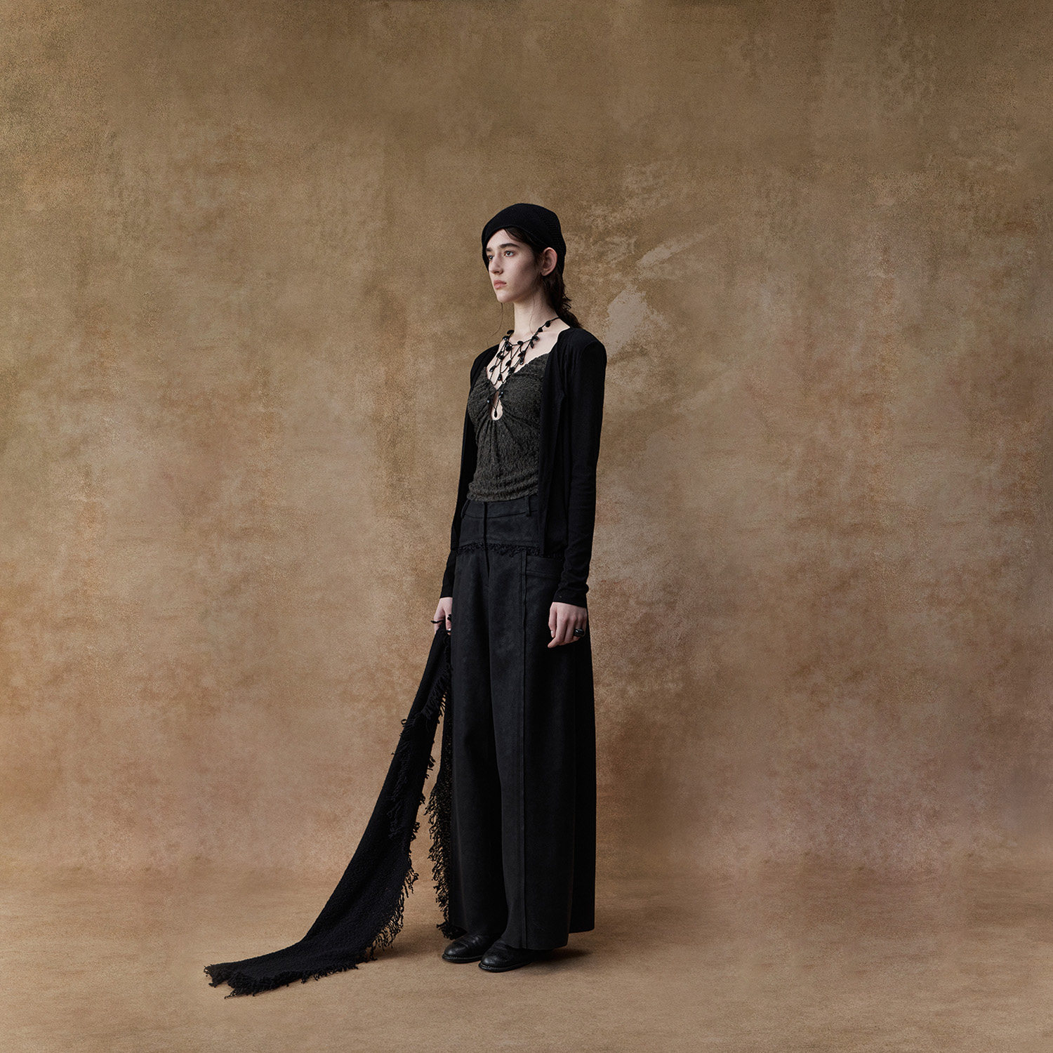 Elywood分割阔腿皮裤阔腿裤女高级显瘦黑色裤子通勤松弛感休闲裤,淘宝优惠券,粉丝福利购,淘宝优惠卷