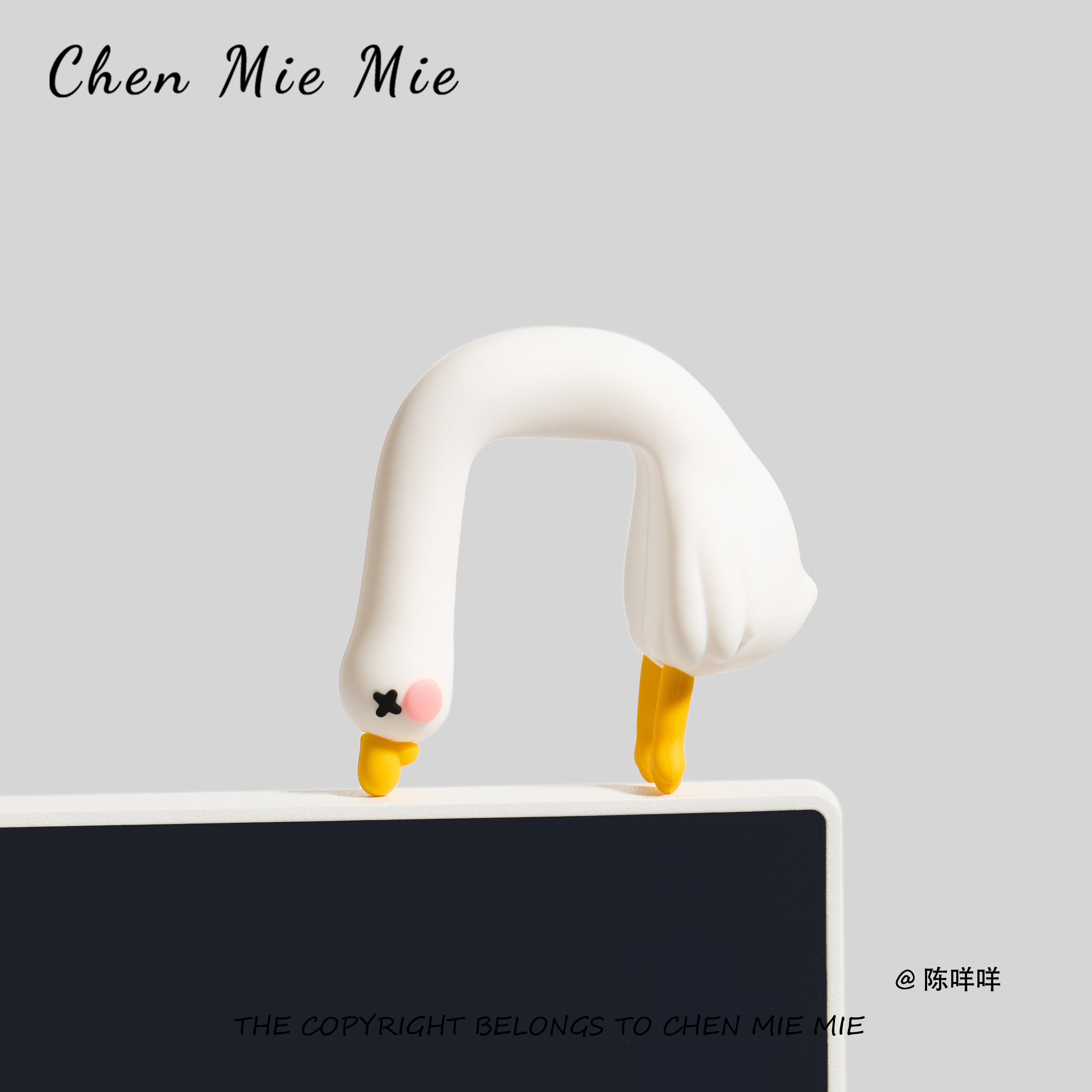 「无聊了送TA一套绿色打伞小鸭子」卡通可爱桌面摆件礼物车载装饰