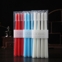 Eurostyle Classic Red White Candle Diy Power Cut Emergency Long Pole Candle Candle Light Dinner Atmosphere Arrangement Props