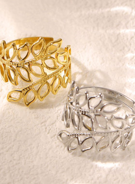 不掉色钛钢戒指女活口指环可调节对戒2024潮小众设计感ins冷淡风