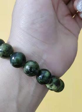 药王石手链天然橄榄绿陨石手链磁性多圈手链蛇纹石藏玉手串