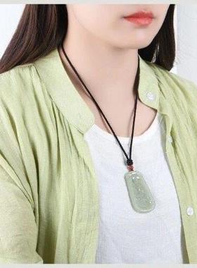 天然和田玉色阿富汗玉莲花观音吊坠观音菩萨吊坠男高档玉坠玉牌