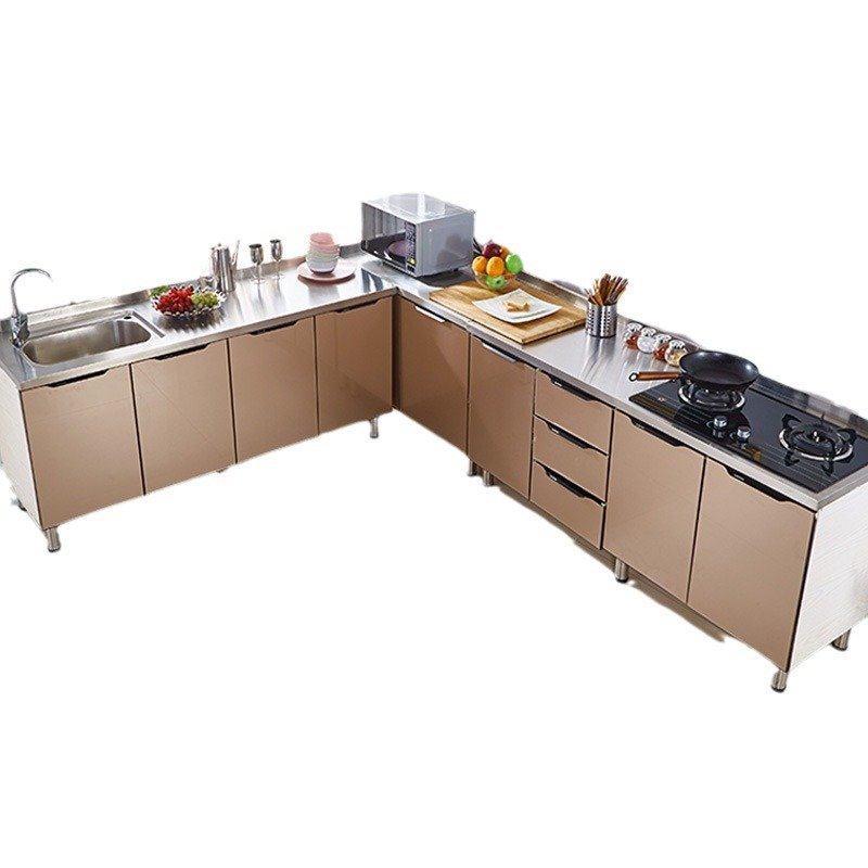 厨房橱柜灶台柜一体碗柜不锈钢家用组装简易水槽柜出租房用经济型,淘宝优惠券,粉丝福利购,淘宝优惠卷