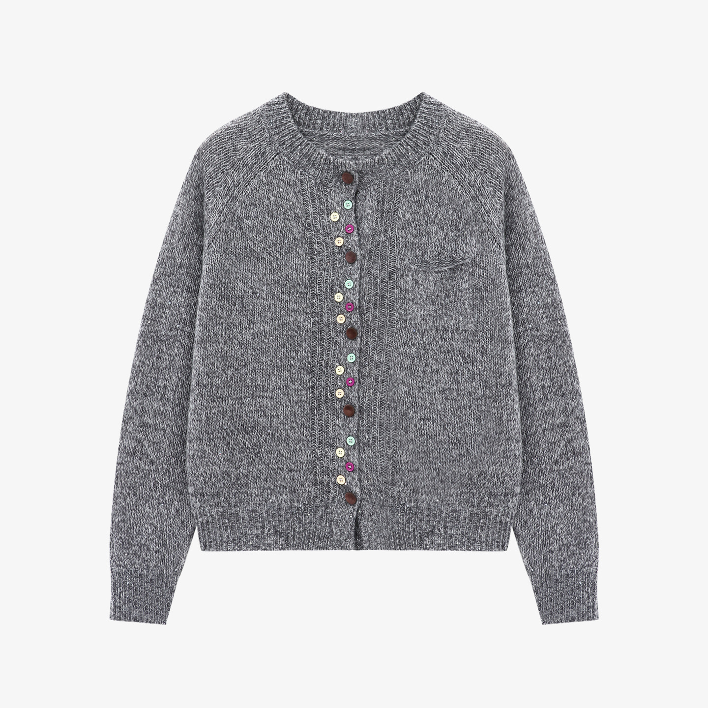 Basic House/百家好彩扣圆领多色羊毛毛衣女秋冬保暖宽松毛衫上衣,淘宝优惠券,粉丝福利购,淘宝优惠卷