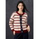 Basic House/Baijiahao retro contrast striped sweater winter new design round neck cardigan jacket