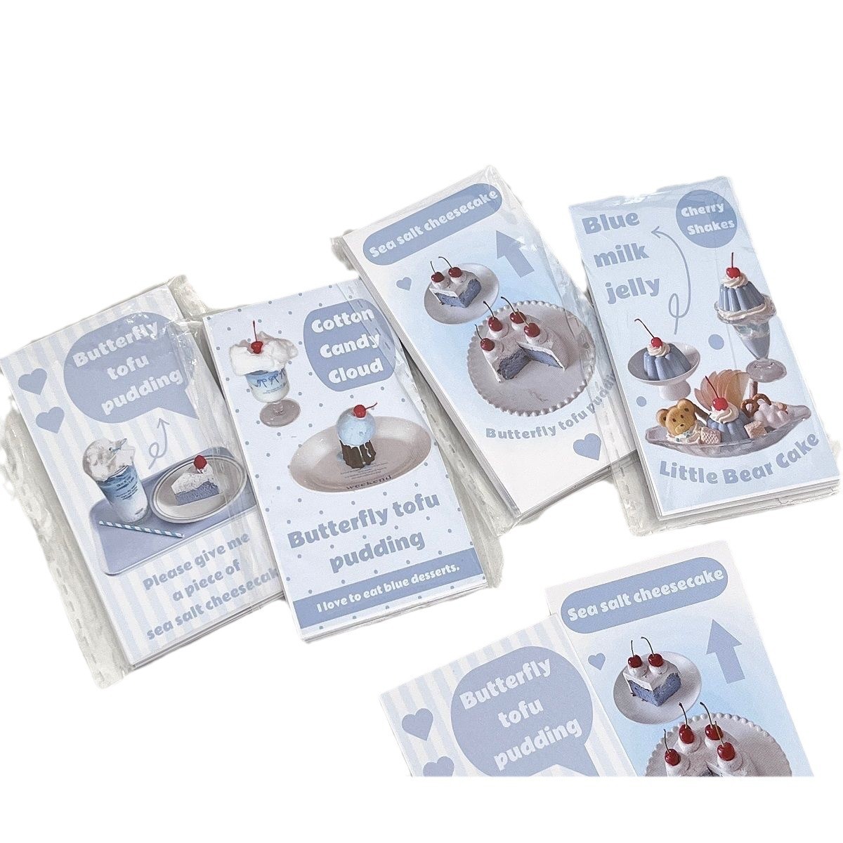 新款韩系蓝色甜品封口贴ins风高颜值卡通可爱素材装饰礼物手账贴 - 图2