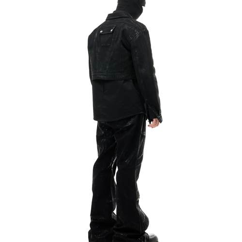 SCD crowd 24秋冬 清仓价 不退 介意勿拍 涂层刷蜡牛仔短款外套男 - 图3