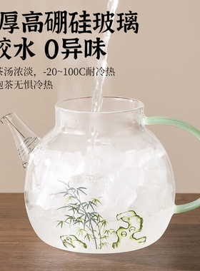 复古仿宋手工壶玻璃执壶高硼硅大容量专用养生壶耐高温加厚煮茶器