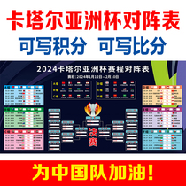 2024 Qatar Asian Cup Decorative Schedule Poster against Table Football for Promotional Material Getaway Customized