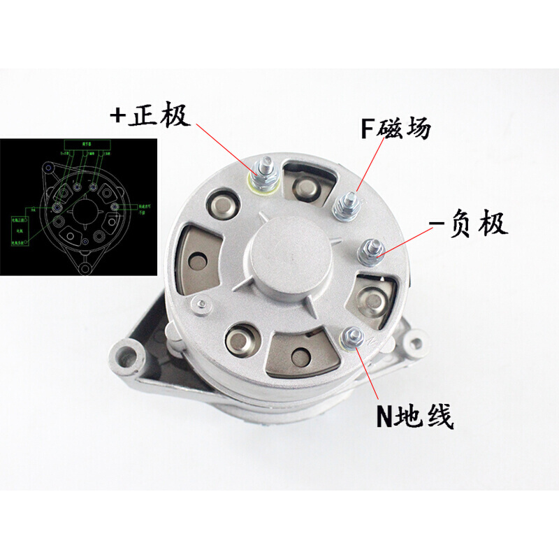 农用车三轮车拖拉机交流发电机JF151通用JF11 14V500W左挂角 - 图1