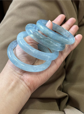 高精品海蓝色冰蓝款手镯高冰透高级感水润女款手镯饰品百搭送礼款