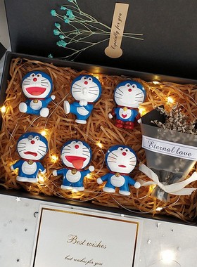 创意实用哆啦a梦公仔手办礼盒送女生闺蜜精致的少女心机器猫摆件