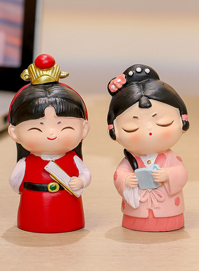 国潮红楼梦手办小摆件家居办公桌面装饰品创意公仔树脂工艺品摆件