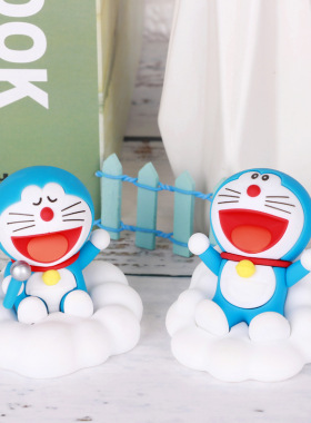 正版哆啦A梦夜游星空系列盲盒卡通大雄手办玩具公仔车载可爱摆件