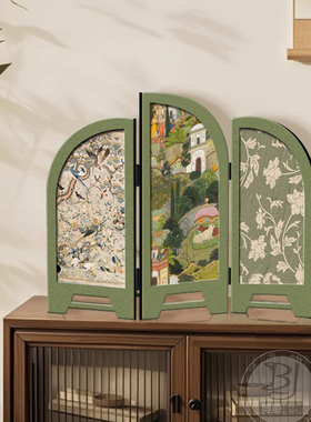 中古风仿古桌面摆件创意小屏风