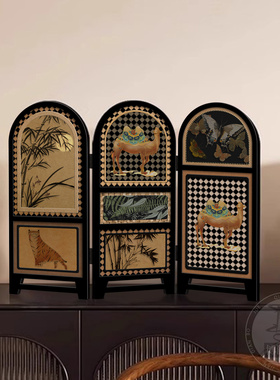 古风桌面小屏风摆件高级感