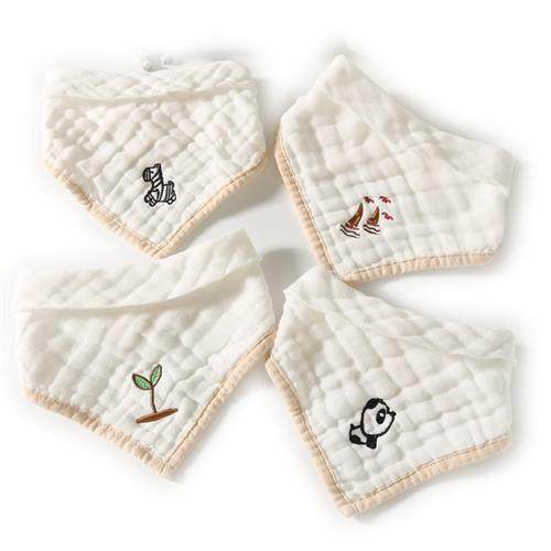 4条装婴儿纱布三角巾新生儿围嘴宝宝纯棉纱布口水巾透气柔软亲肤,淘宝优惠券,粉丝福利购,淘宝优惠卷