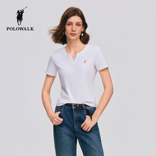 POLOWALK夏季新品百搭休闲女式短袖