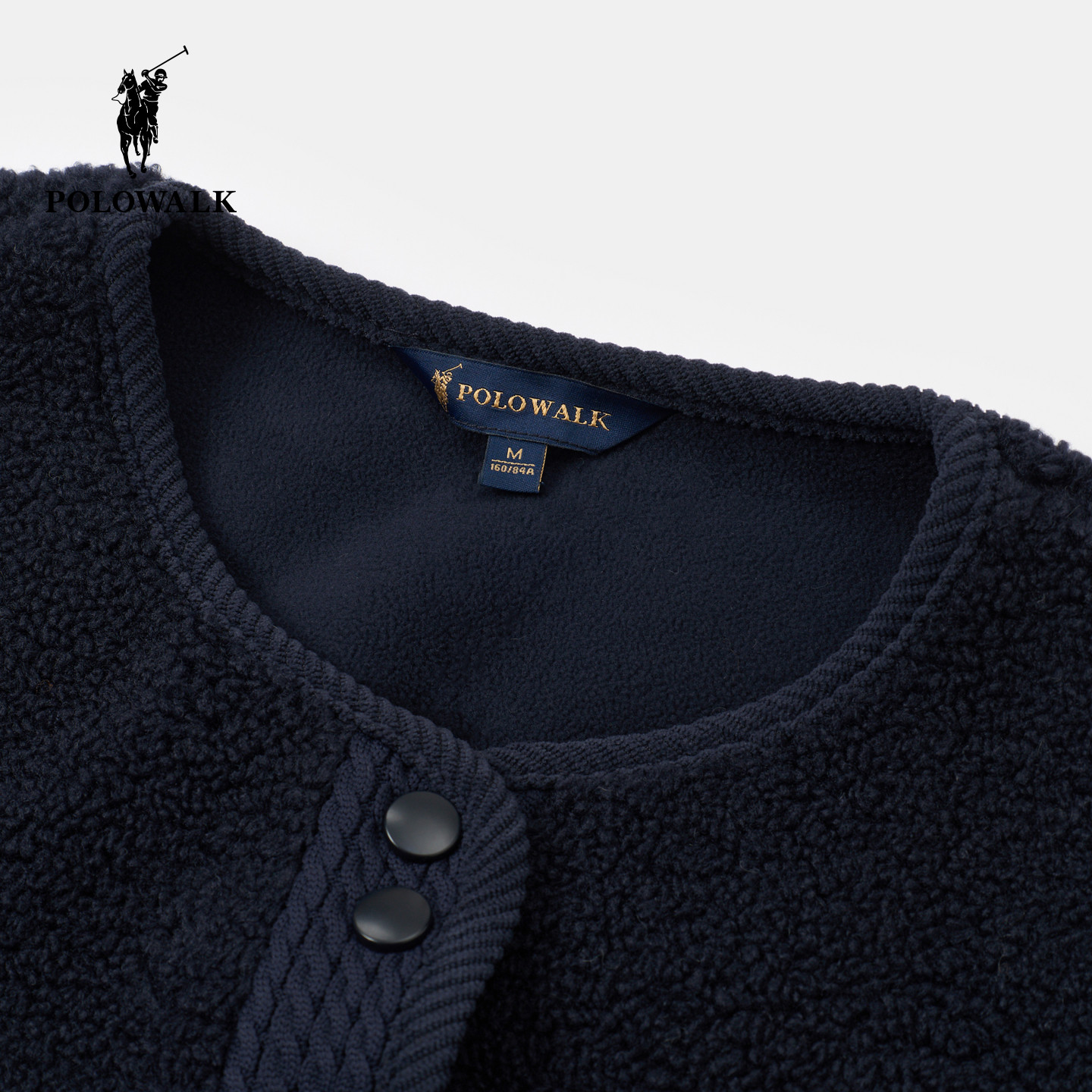 POLOWALK女式外套2025秋季新品摇粒绒百搭圆领简约气质绒感外套女,淘宝优惠券,粉丝福利购,淘宝优惠卷