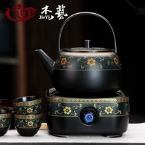 Retro Ceramic Cooking Tea Suit Home Fully Automatic Home Tea Kettle Bubble Teapot Heat Resistant Large Capacity Single Pot