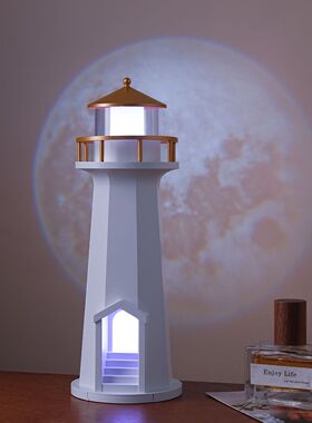 贝汉美创意床头柜投影夜灯氛围灯蓝牙音响桌面装饰摆件女生日礼物