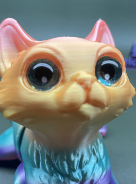 3D打印关节可活动超萌小猫咪手办动物摆件彩色儿童玩具礼物