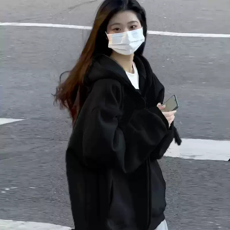 连帽卫衣外套女春秋薄新款爆款宽松