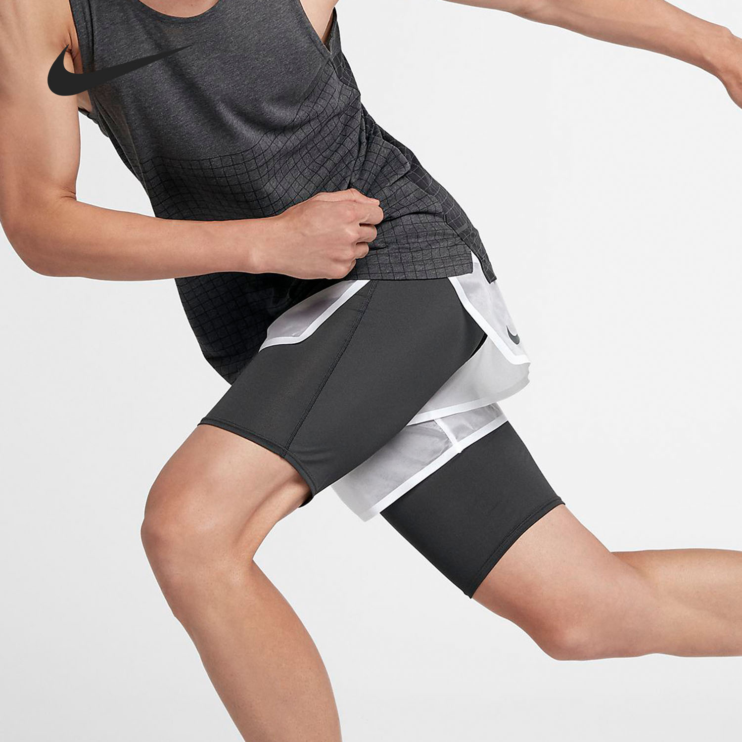 Nike/耐克正品TECH2-IN-1 男子二合一跑步运动短裤 AQ6444 - 图0