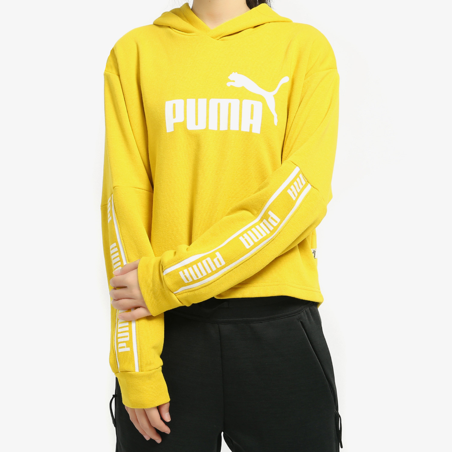 PUMA/彪马正品当季新款 女子春秋休闲连帽卫衣Amplified 581059 - 图1