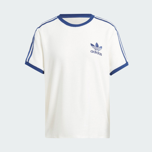 Adidas/阿迪达斯正品TERRY 3S TEE女士罗纹圆领短袖T恤IT9842 - 图1