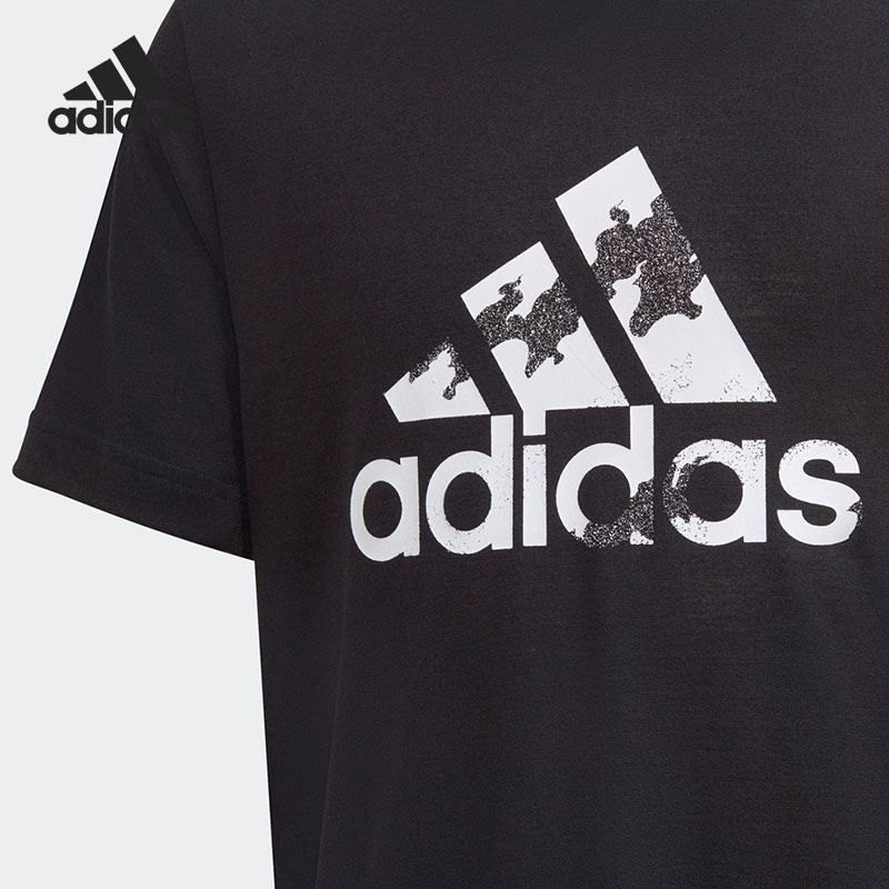 Adidas/阿迪达斯正品当季新款大童男女运动休闲短袖T恤GE0534 - 图1