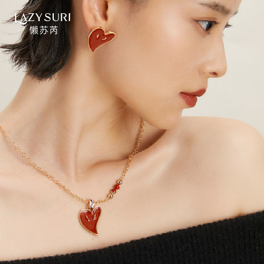 【李佳琦直播间】LAZYSURI懒红色珐琅彩系列戒指/项链/耳环/手镯