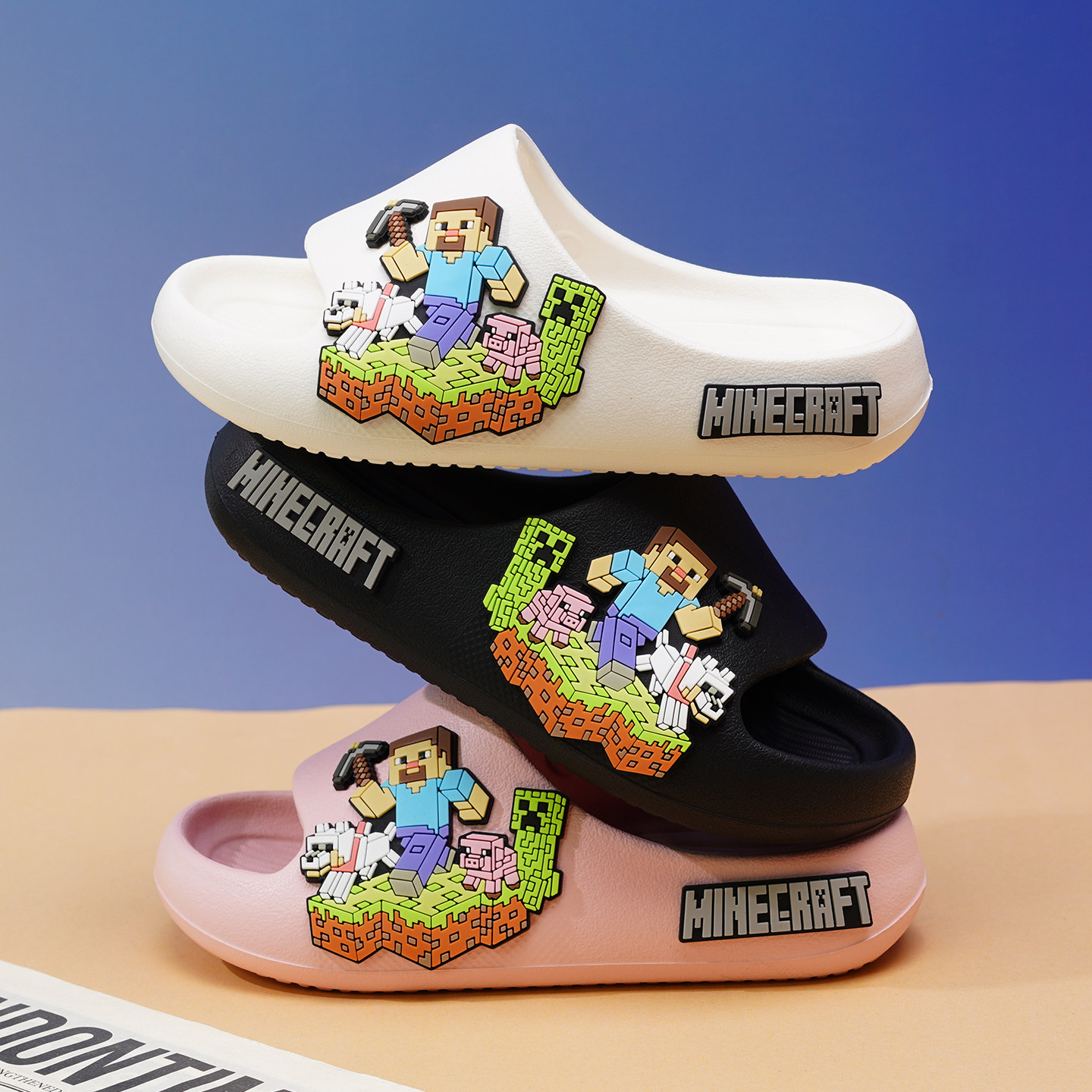 我的世界儿童拖鞋男童室内防滑软底凉拖宝宝小孩家居洗澡大童卡通,淘宝优惠券,粉丝福利购,淘宝优惠卷