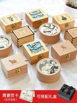 Music Box Sky City Eight Soundboxes Children Wooden Clockwork Girls Birthday Gifts Girls Creative Building Blocks Swing Pieces