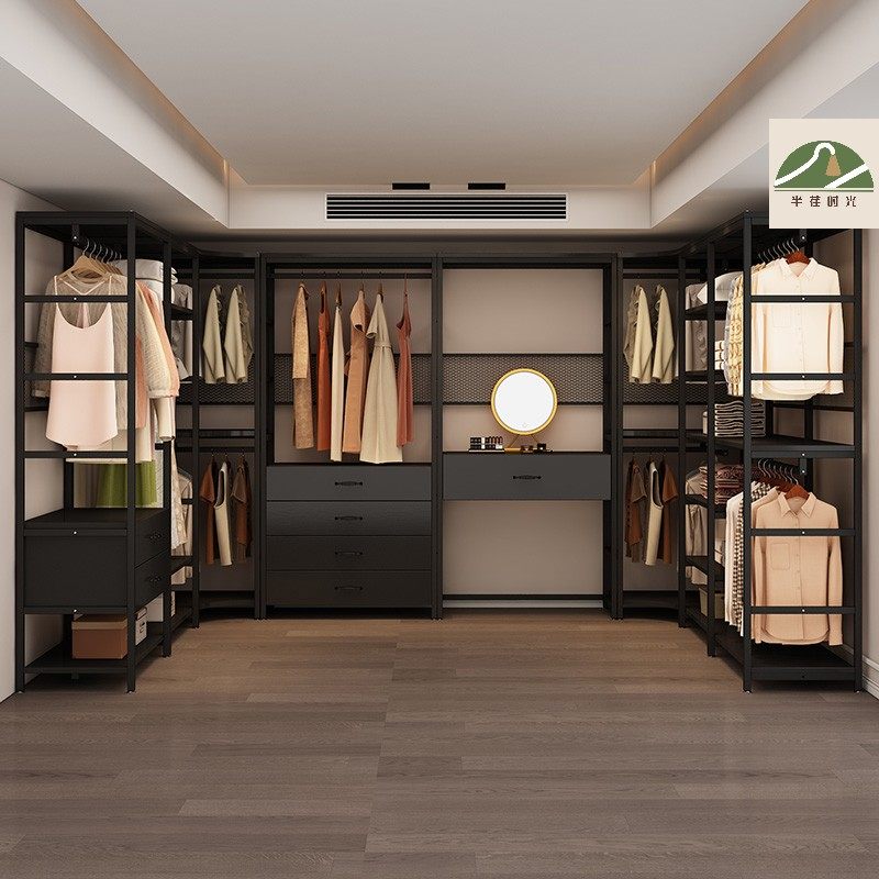 开放式金属衣柜卧室落地挂衣架步入式收纳架铁艺洞洞板衣帽间架子,淘宝优惠券,粉丝福利购,淘宝优惠卷