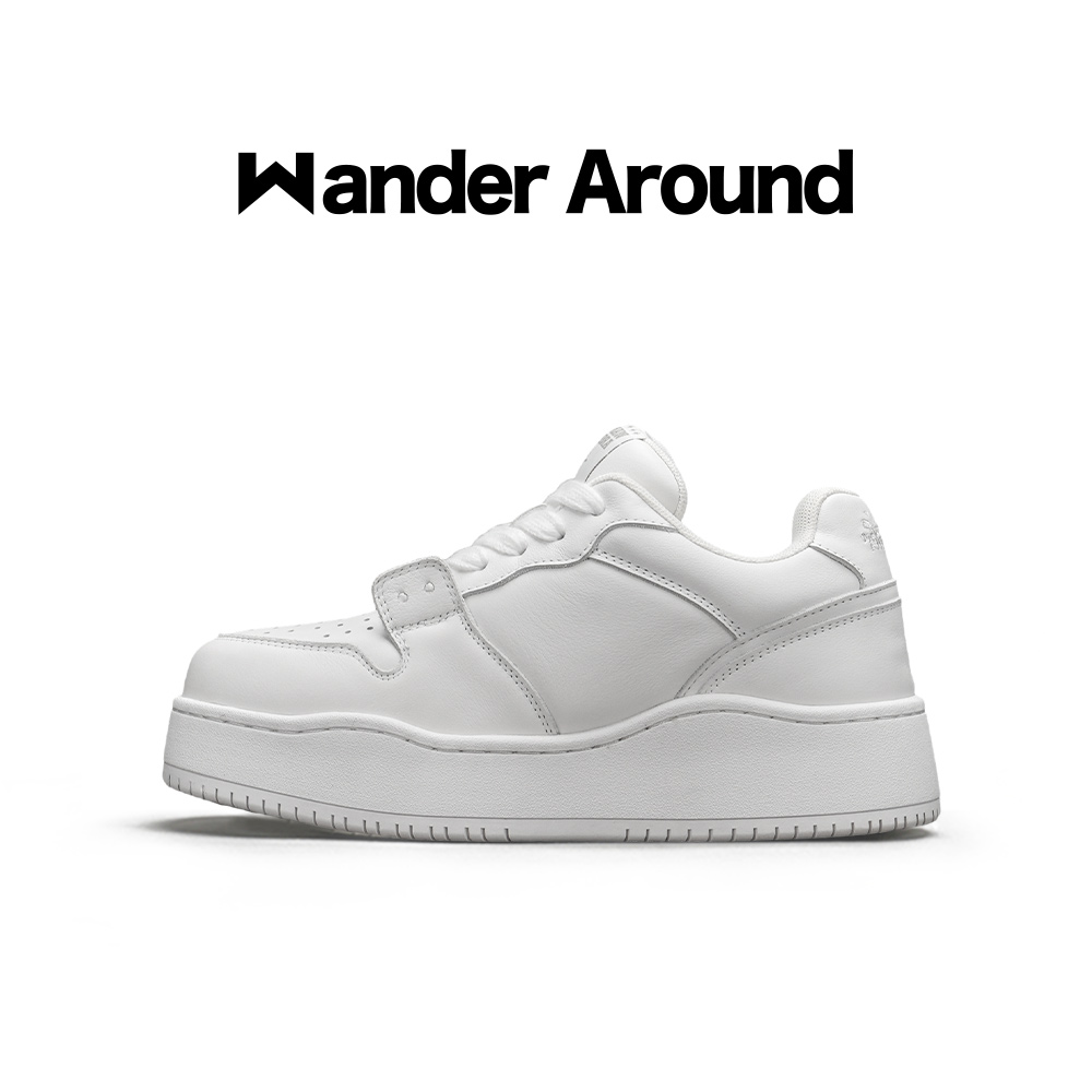 【毛不易同款】 Wander Around漫行厚底增高休闲板鞋百搭小白鞋女 - 图0